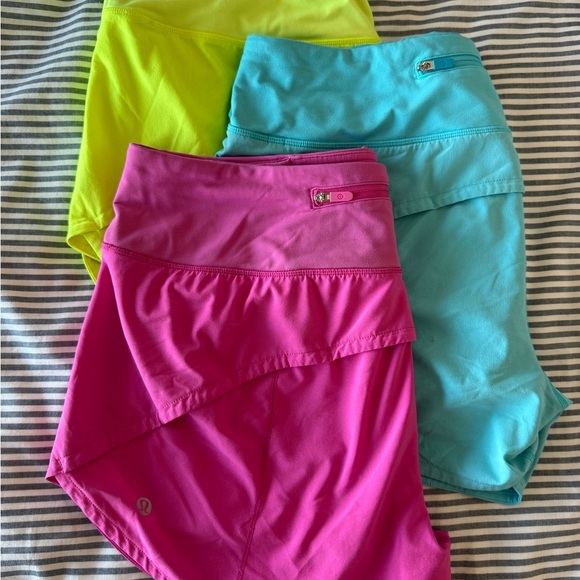 Bundle of 3 - Lululemon Speed Up shorts in Pink, Blue, and Yellow - Picture 1 of 8